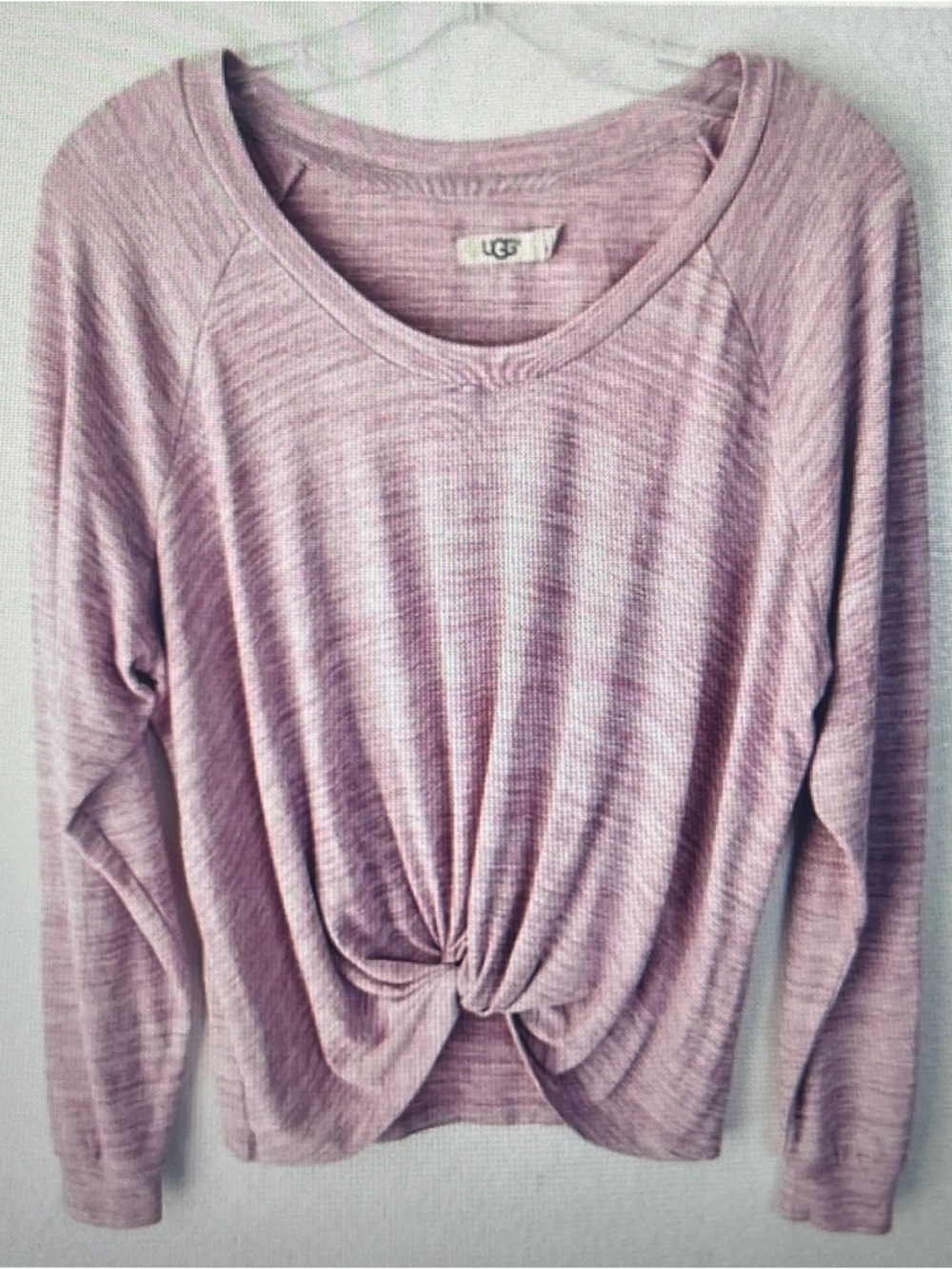 UGG Heather pink twist from top blouse size S.